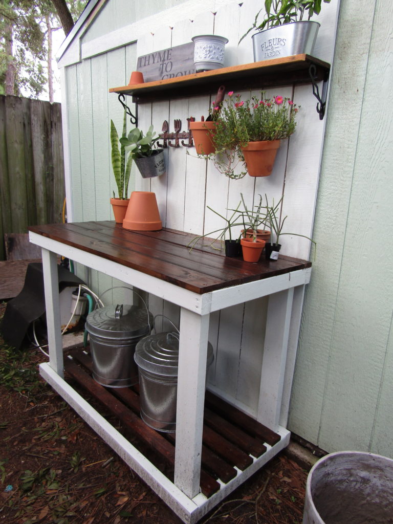 DIY Potting Bench that's Easy to Build - Susan's Sunny Days