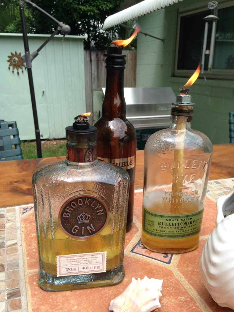 Tiki torch bottles.