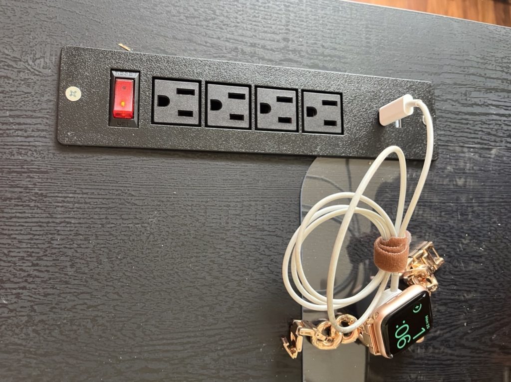 Power bar on top of desk