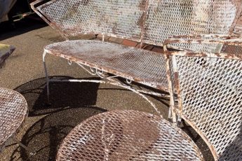 Rusted wrought iron.