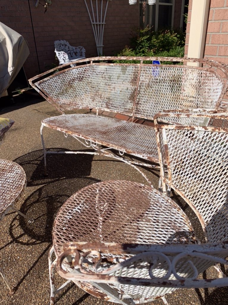 Rusted wrought iron.